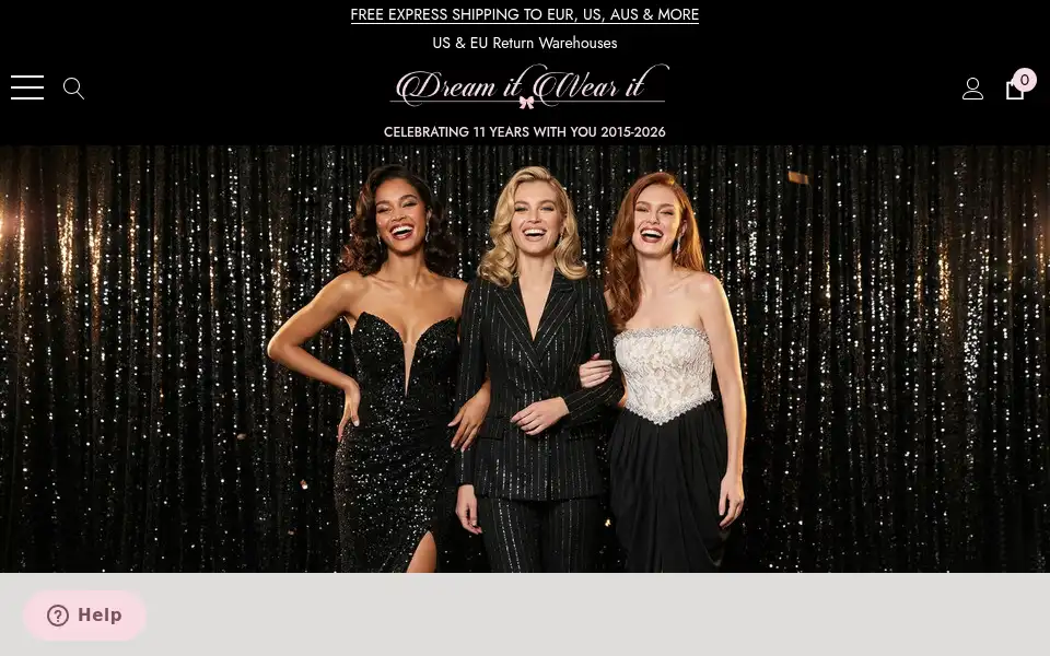 Screenshot of dreamitwearit.com