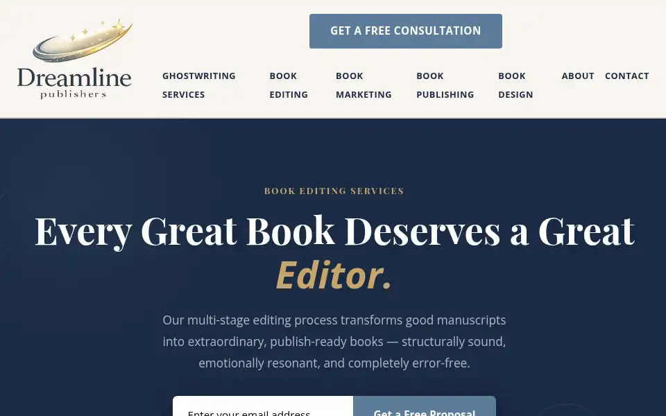 Screenshot of dreamlinepublishers.com