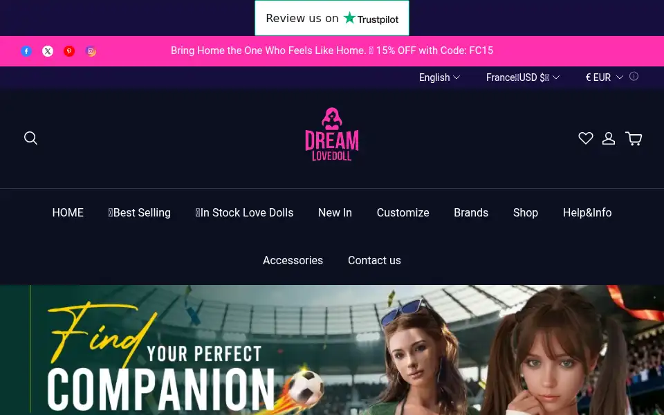 Screenshot of dreamlovedoll.com