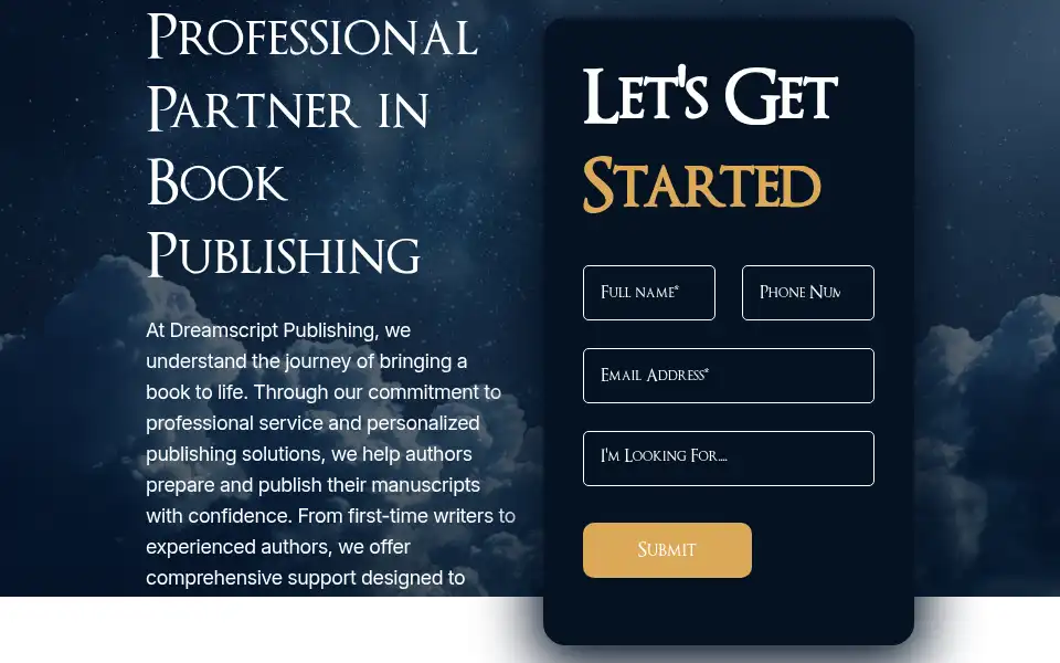Screenshot of dreamscriptpublishing.com