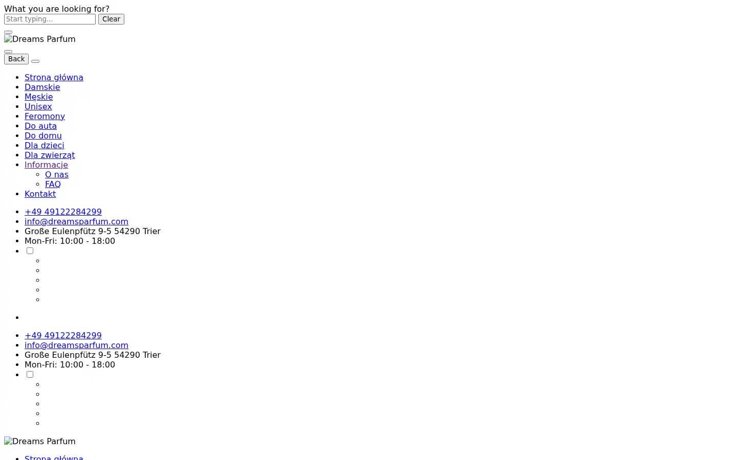 Screenshot of dreamsparfum.com