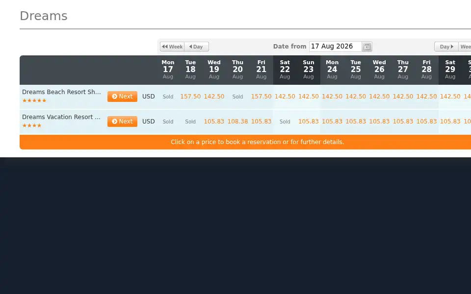 Screenshot of dreamsresortsegypt.com