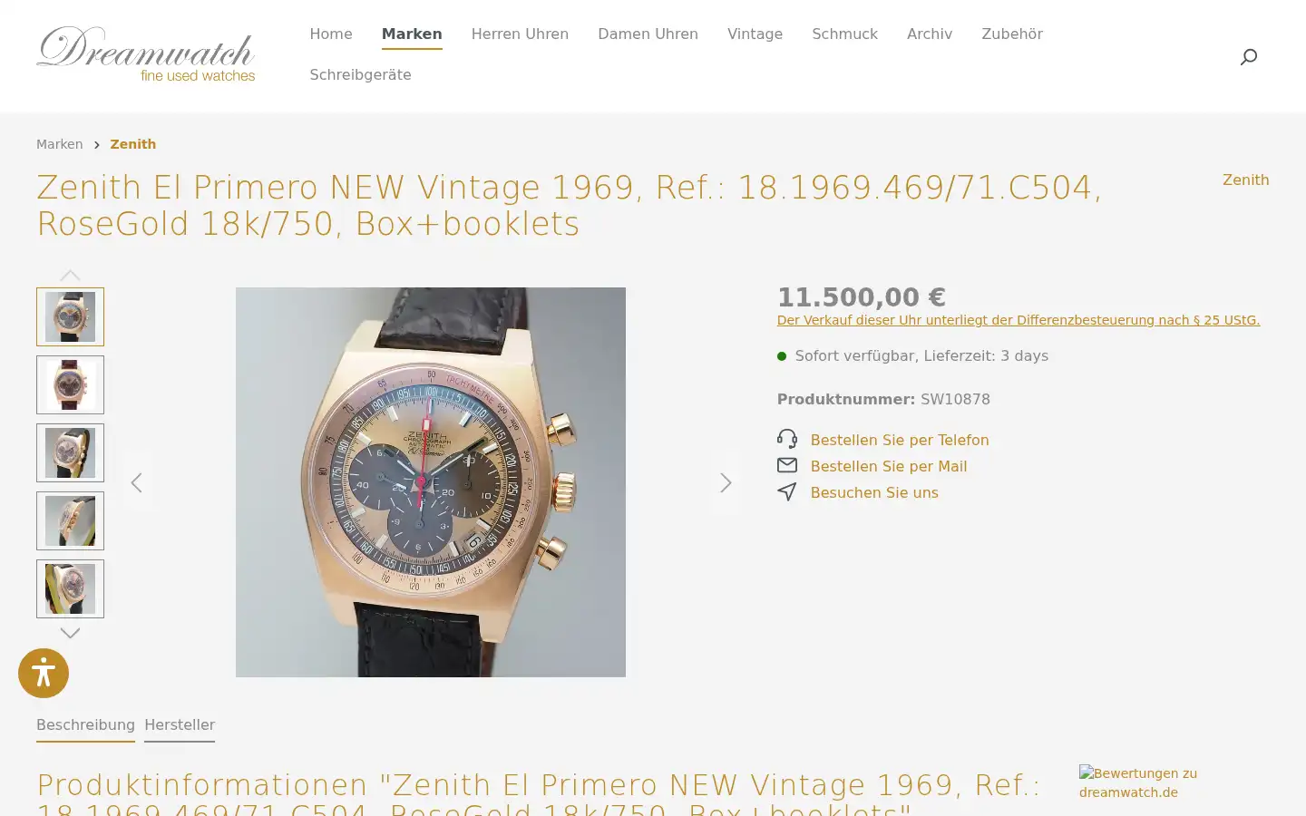 Screenshot of dreamwatch.de