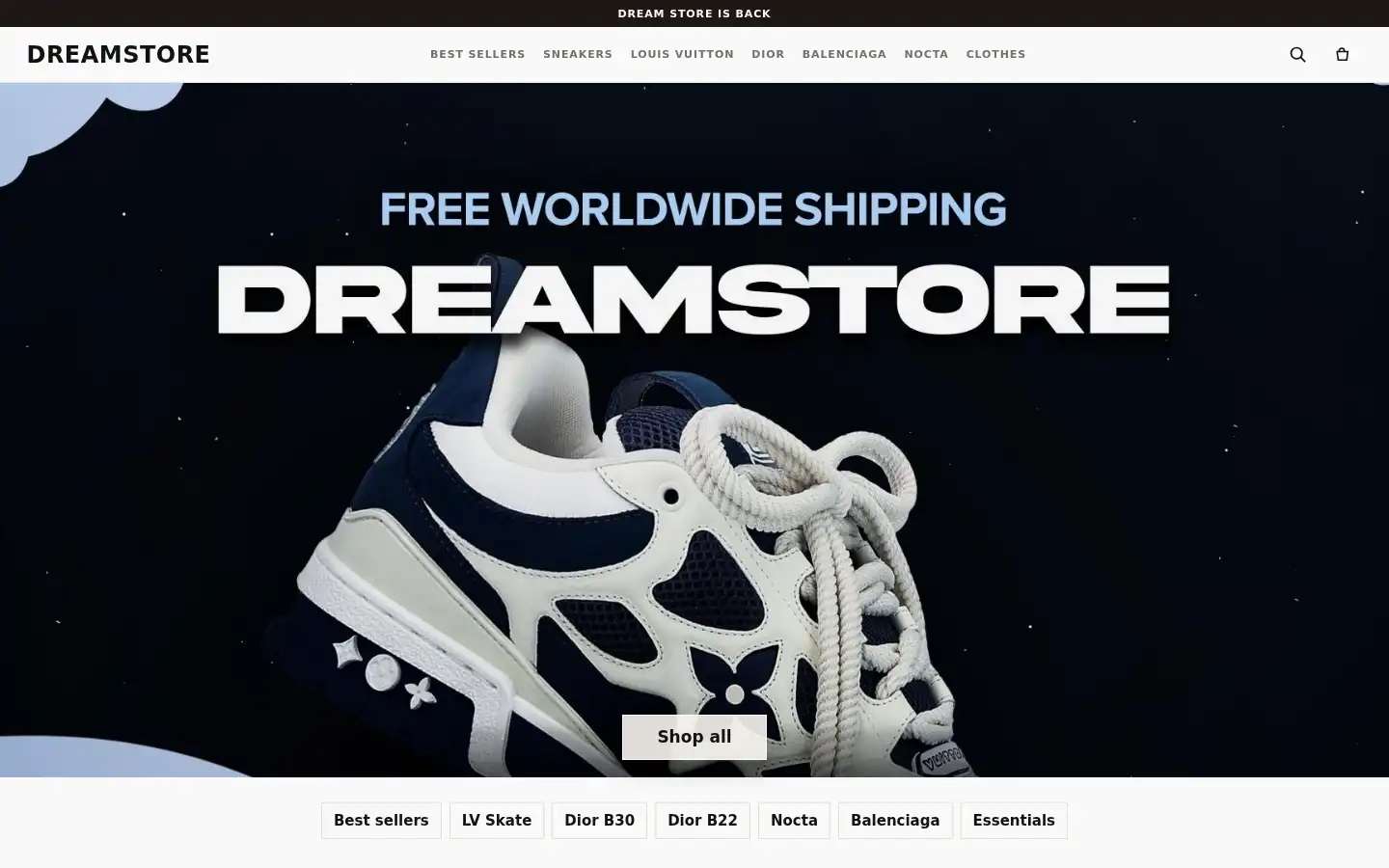 Screenshot of dreamxstorex.com