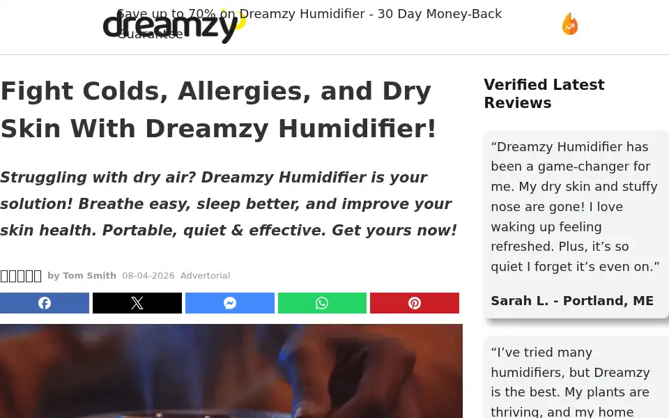 Screenshot of dreamzyhumidifier.com