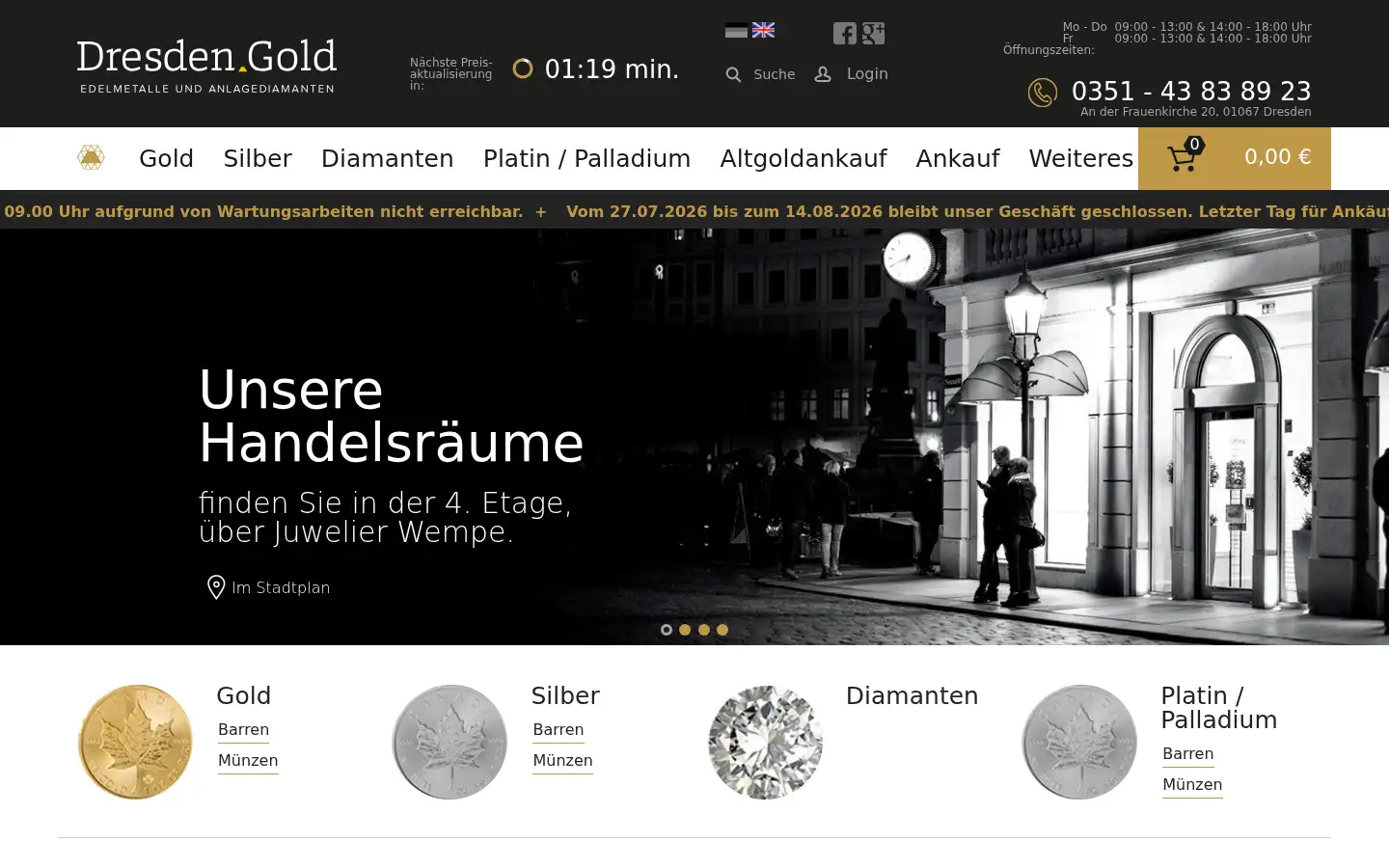 Screenshot of dresden.gold