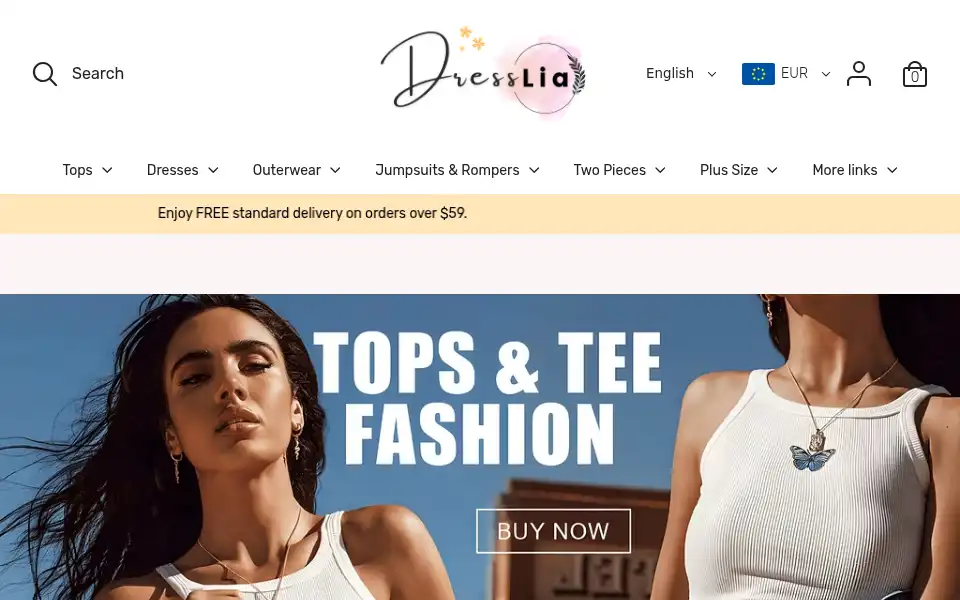 Screenshot of dresslia.com