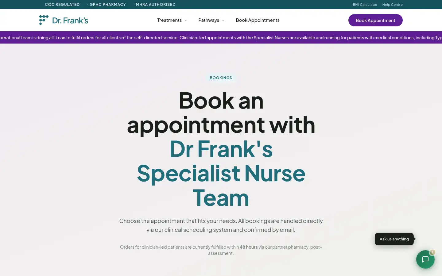 Screenshot of drfranks.co.uk