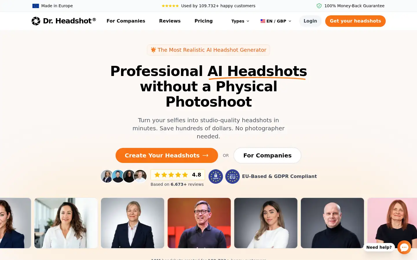 Screenshot of drheadshot.com