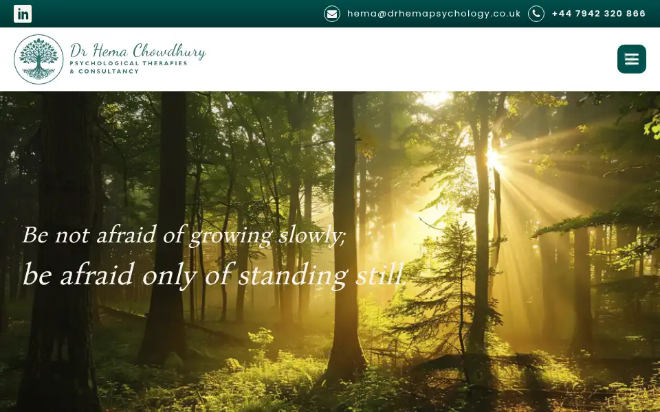 Screenshot of drhemapsychology.co.uk