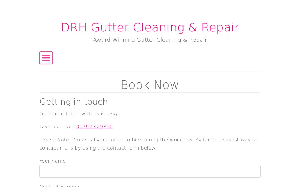 Screenshot of drhwindowcleaningswansea.co.uk
