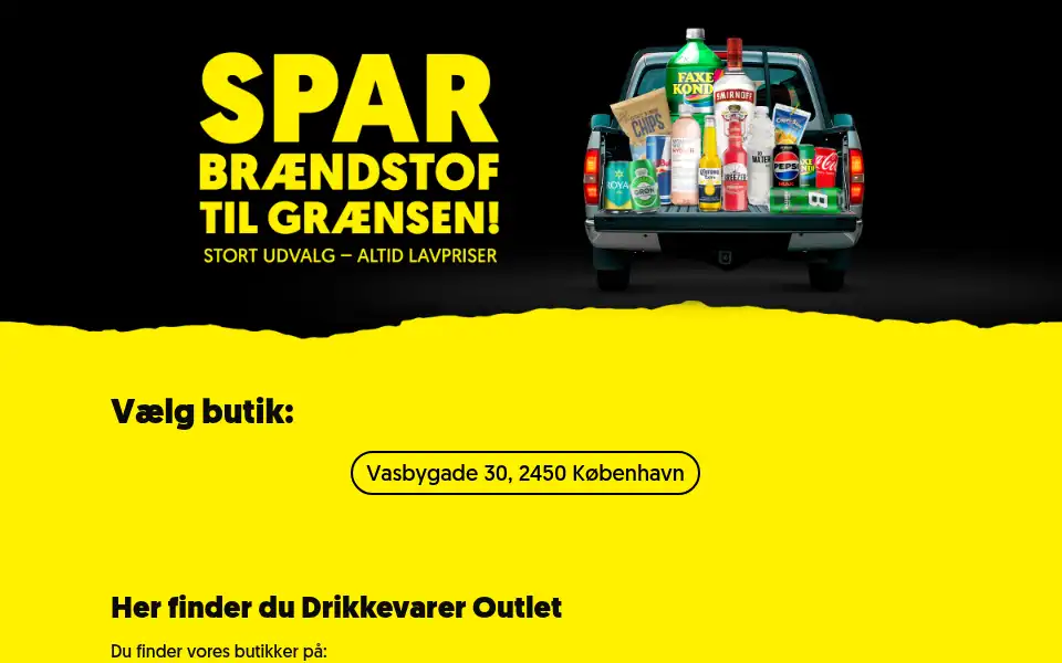 Screenshot of drikkevareroutlet.dk