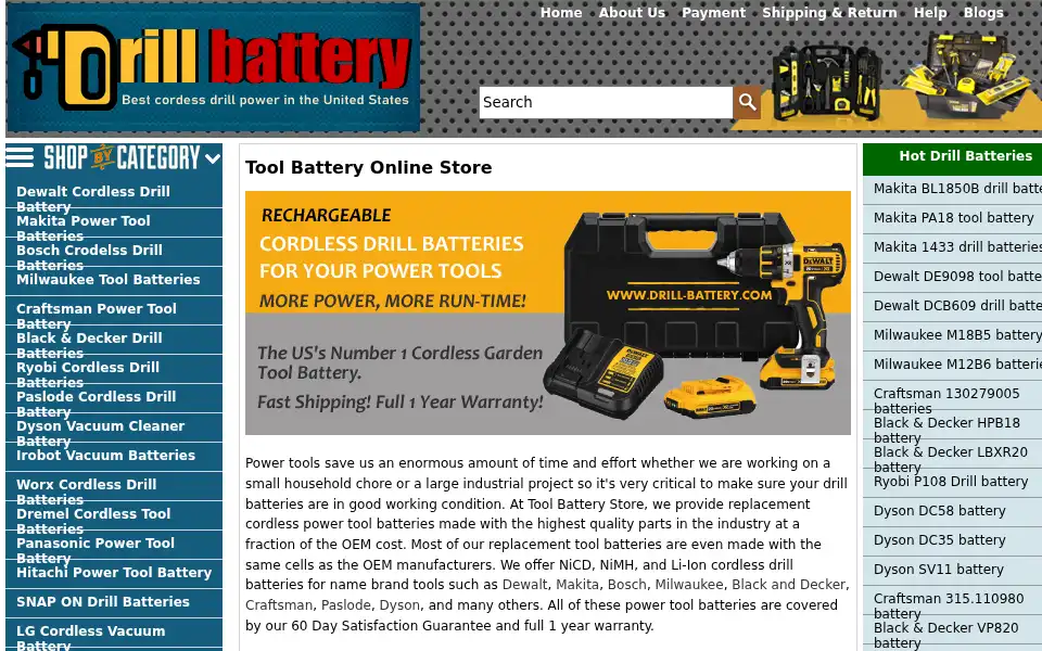 Screenshot of drill-battery.com