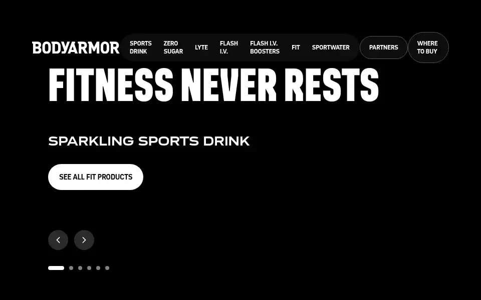 Screenshot of drinkbodyarmor.com