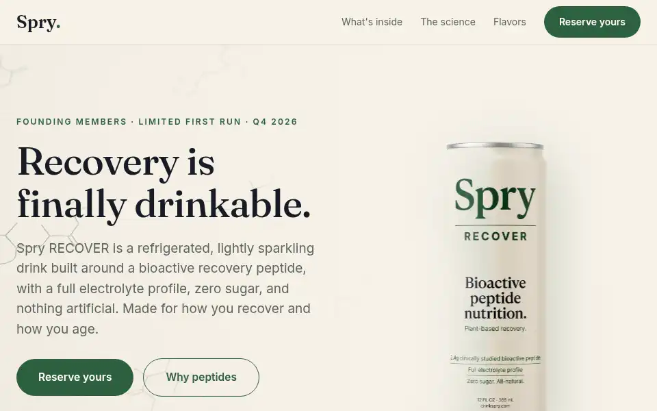 Screenshot of drinkspry.com