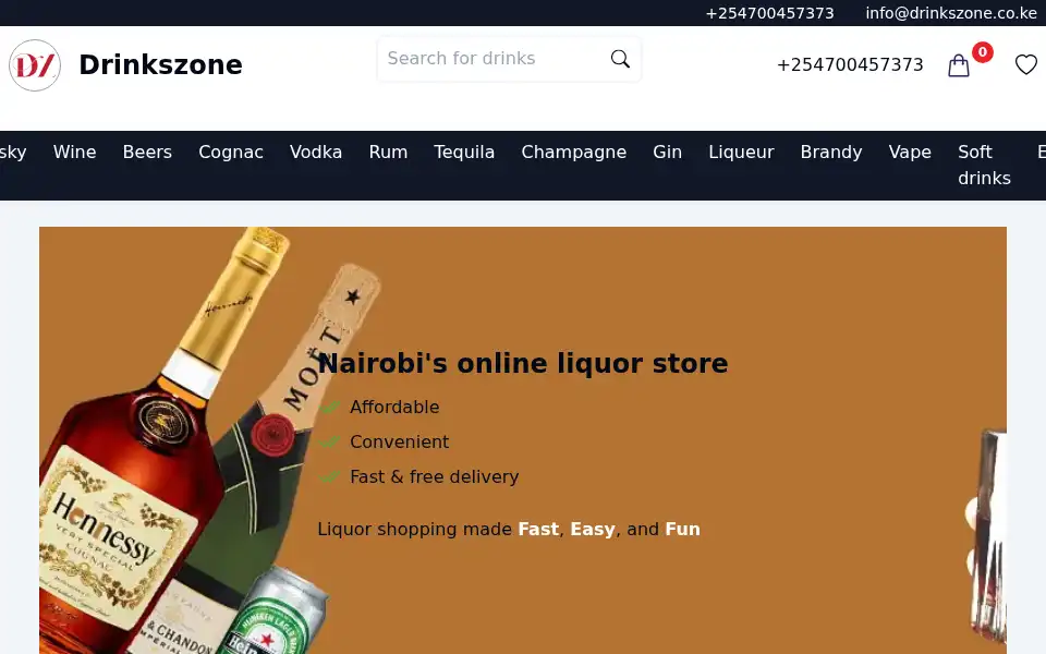 Screenshot of drinkszone.co.ke