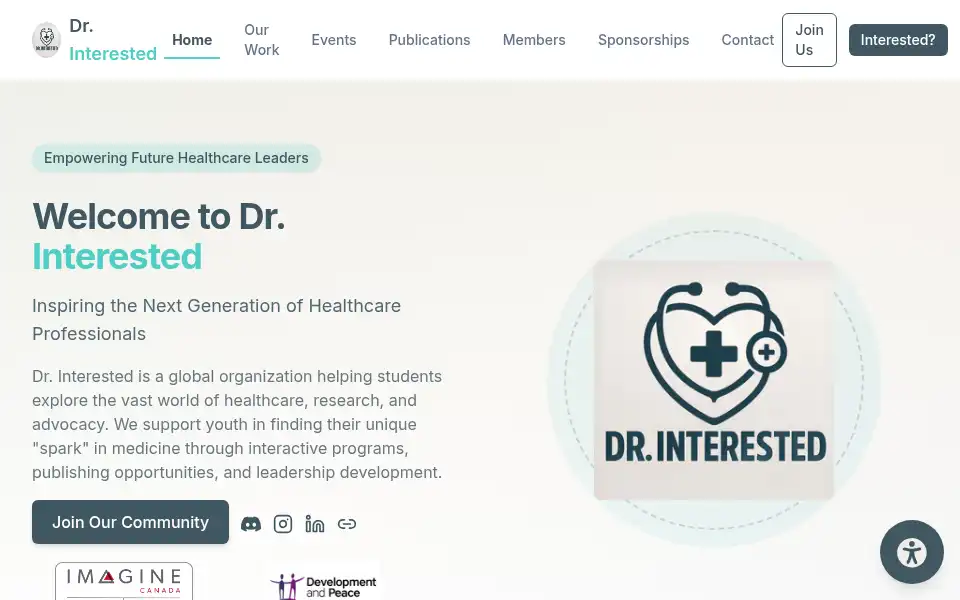 Screenshot of drinterested.org