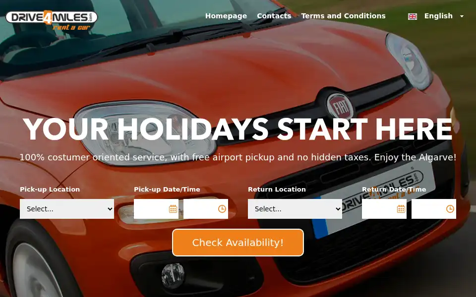Screenshot of drive4miles.com