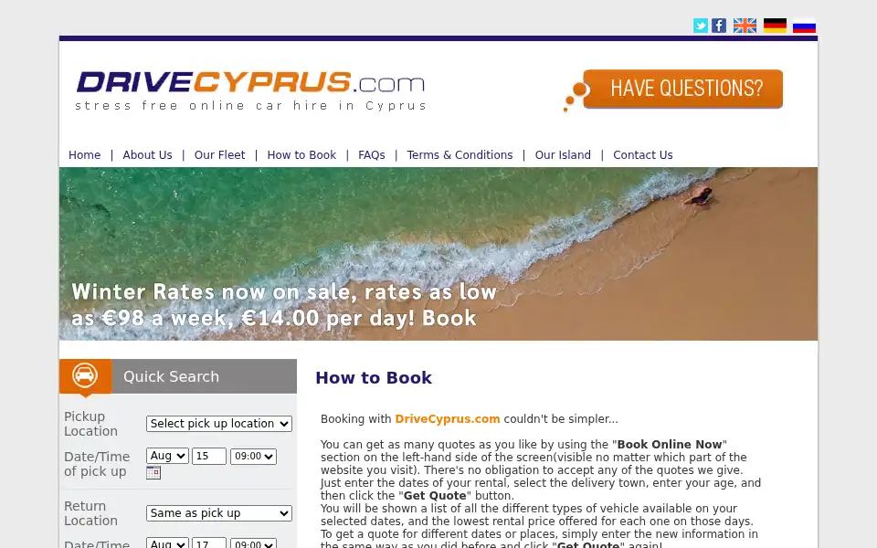 Screenshot of drivecyprus.com
