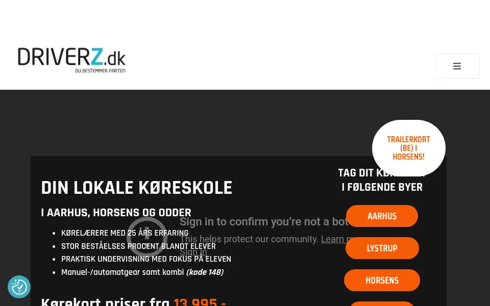 Screenshot of driverz.dk