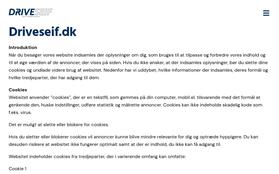 Screenshot of driveseif.dk