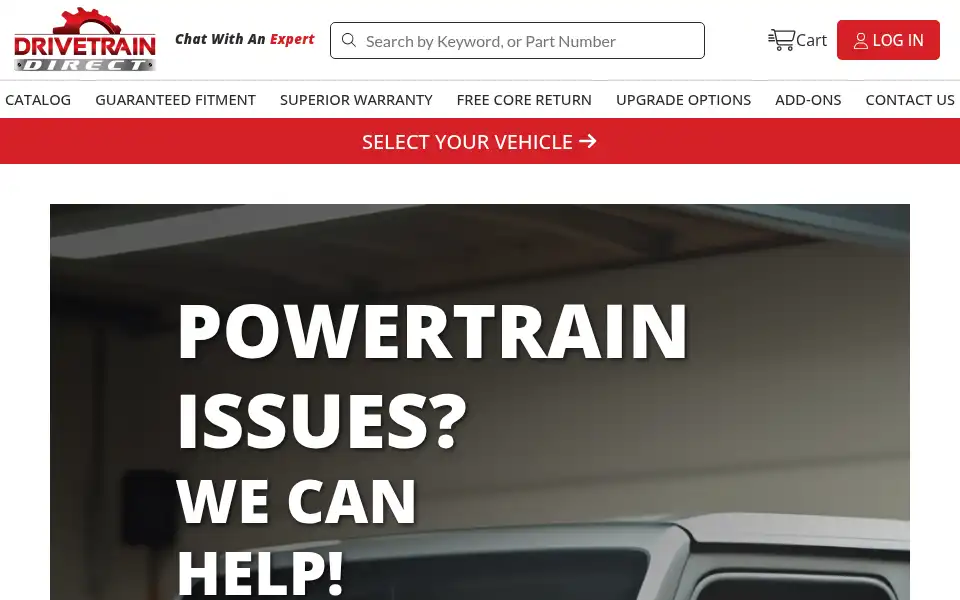 Screenshot of drivetraindirect.com