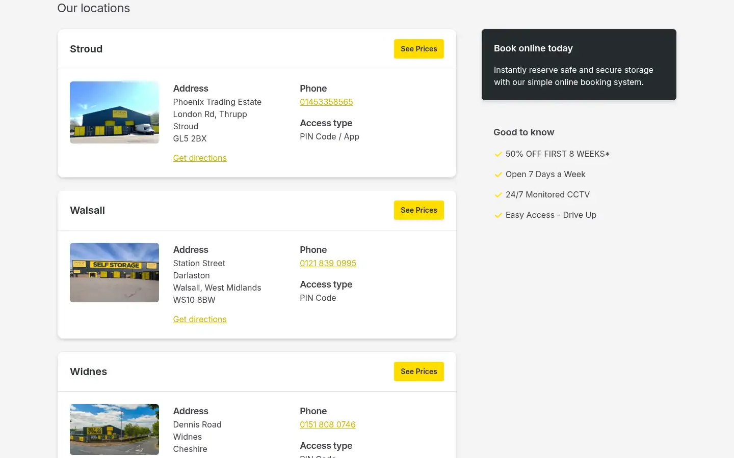 Screenshot of driveupstorage.co.uk