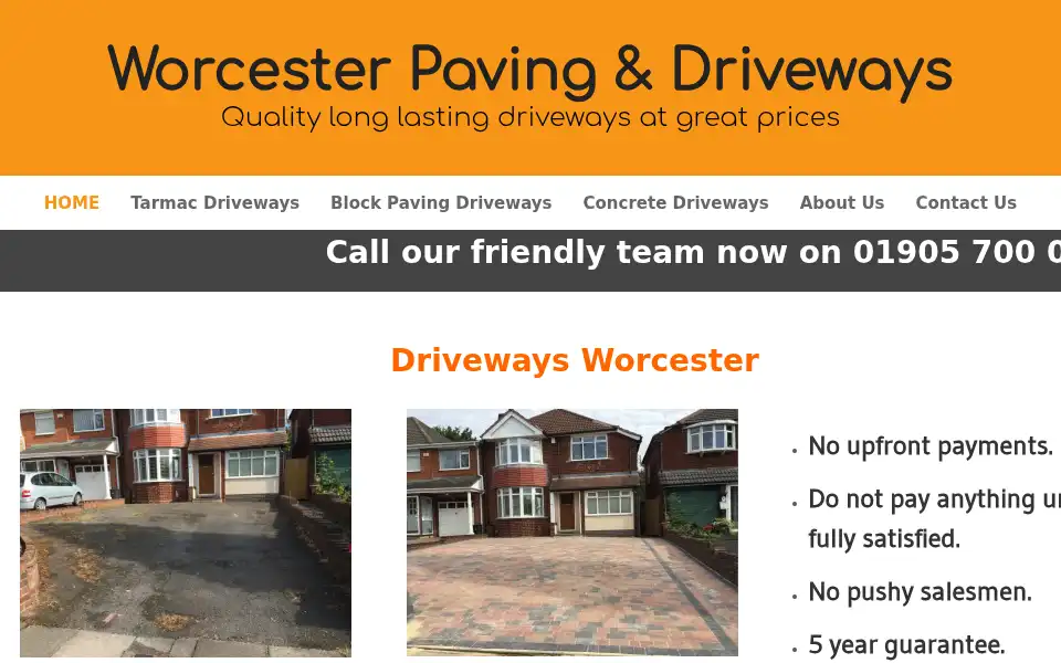 Screenshot of drivewaysworcester.co.uk