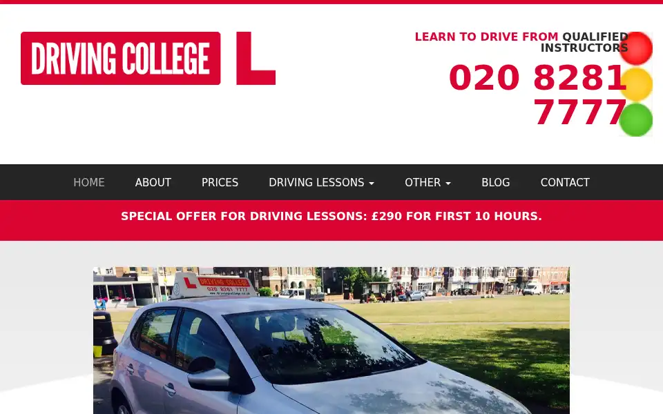 Screenshot of drivingcollege.co.uk