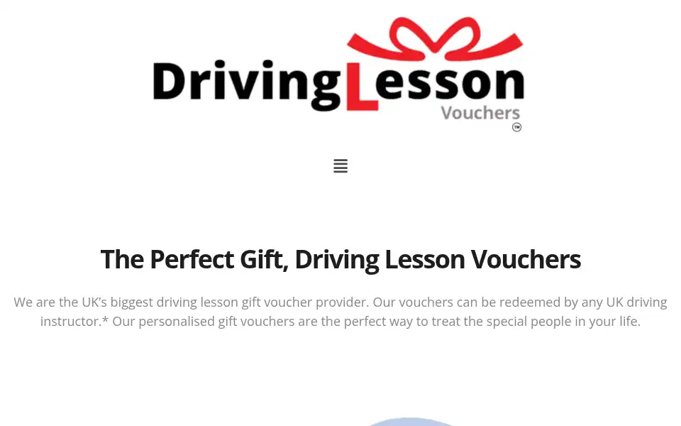Screenshot of drivinglessonvouchers.com