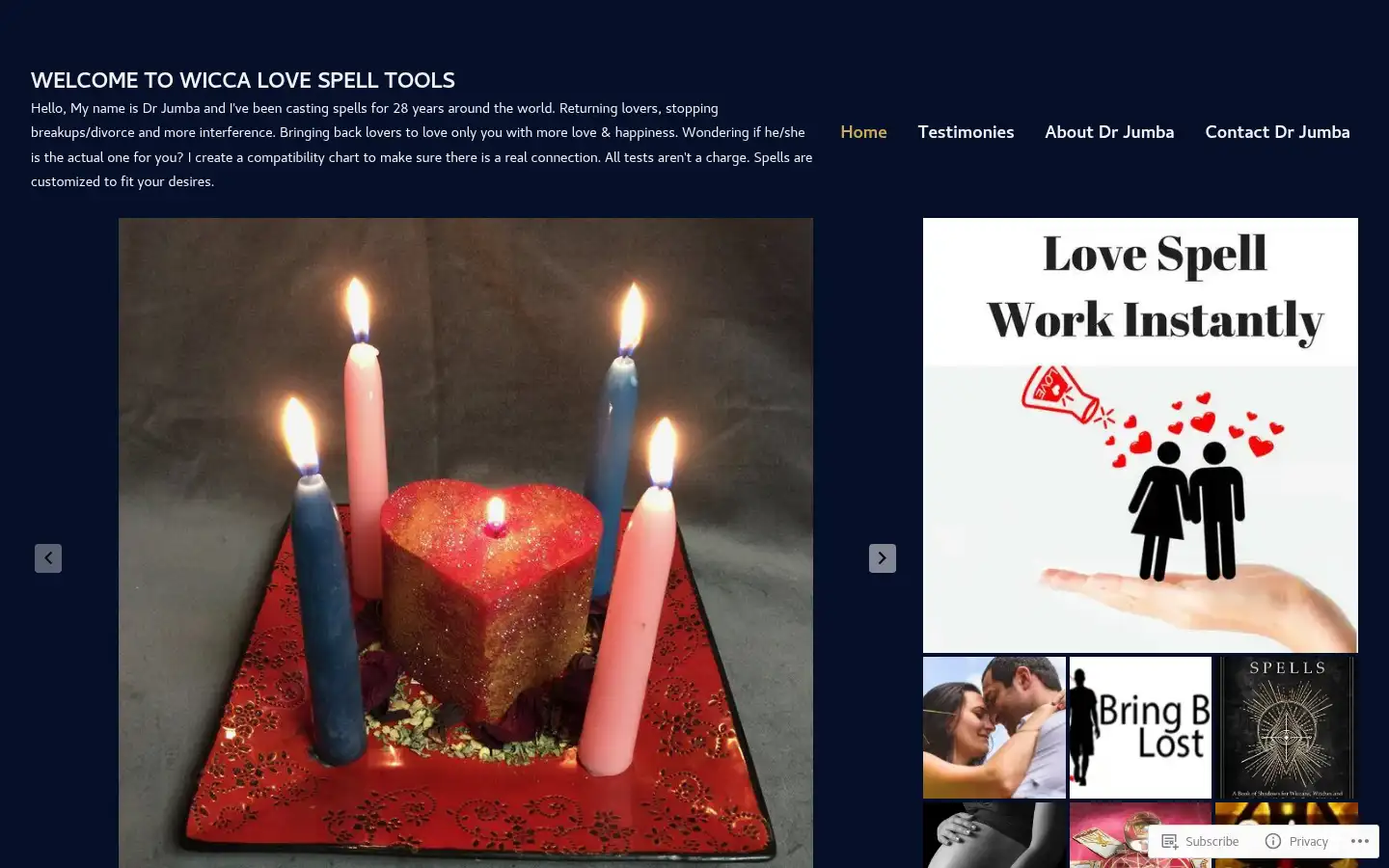 Screenshot of drjumbaspellhome.wordpress.com