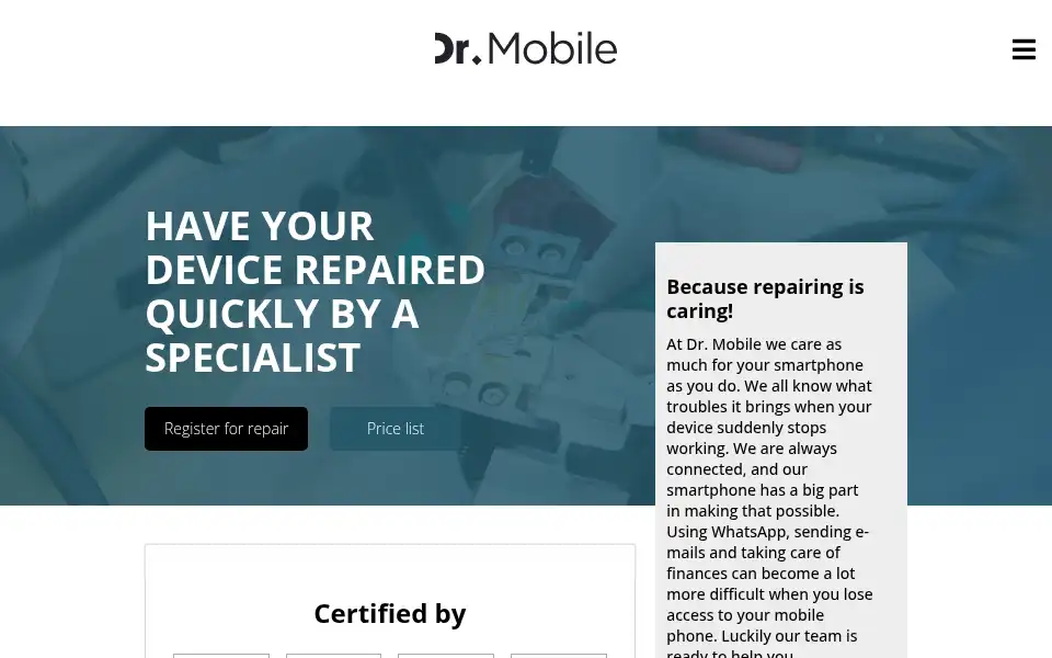 Screenshot of drmobile.eu