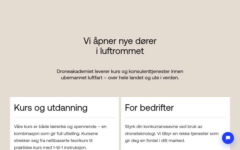 Screenshot of droneakademiet.no