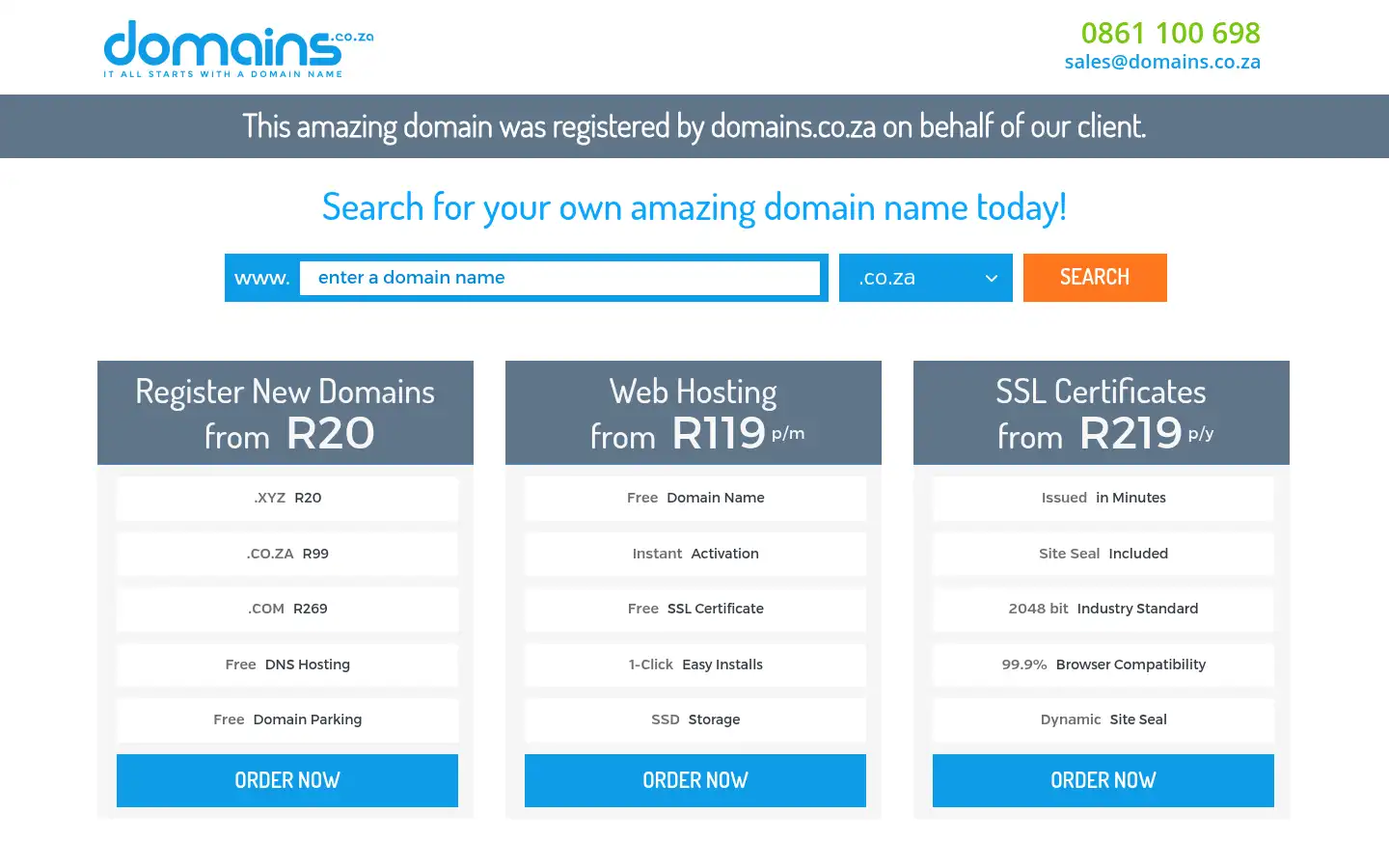 Screenshot of dronegear.co.za