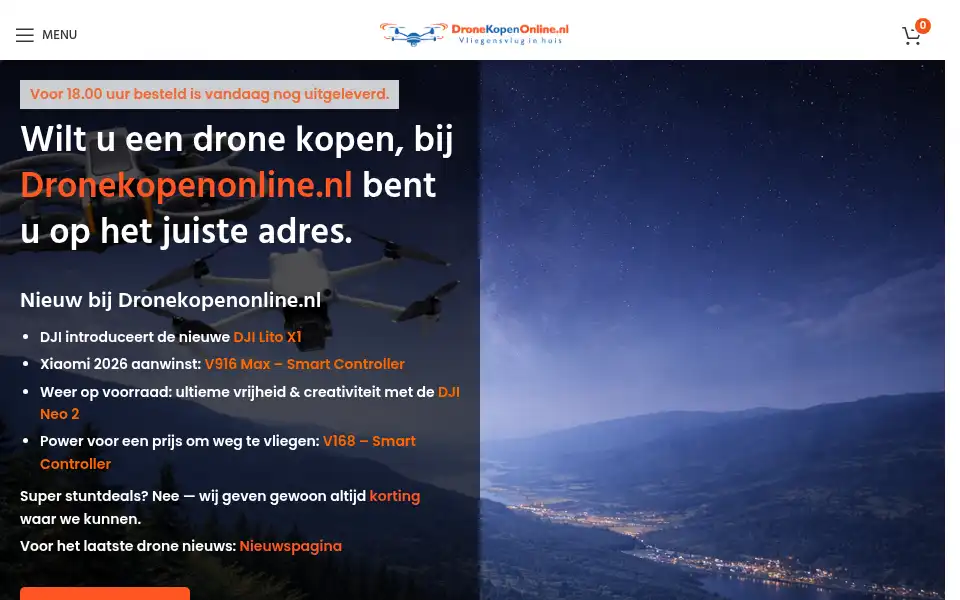 Screenshot of dronekopenonline.nl