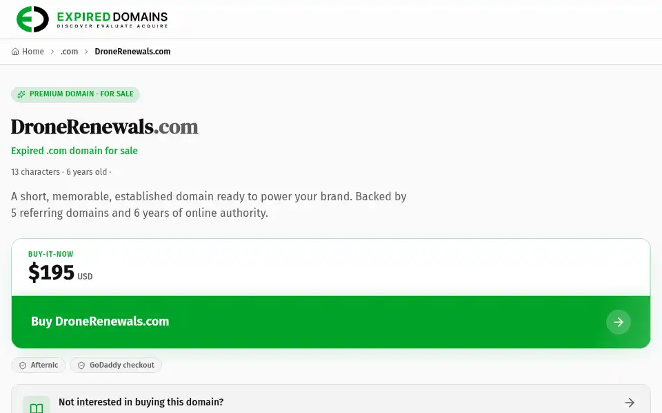 Screenshot of dronerenewals.com