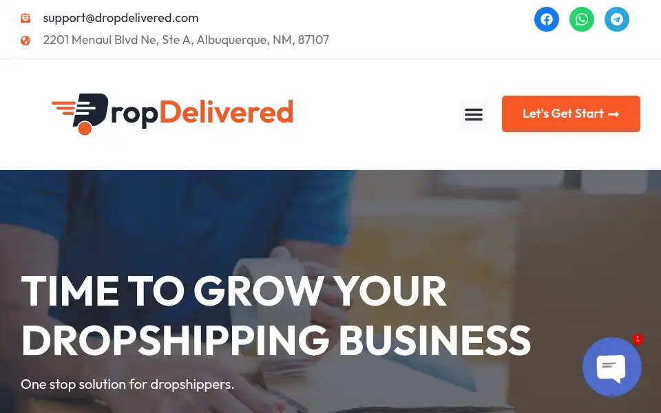 Screenshot of dropdelivered.com