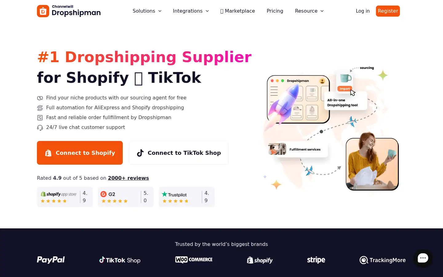 Screenshot of dropshipman.com