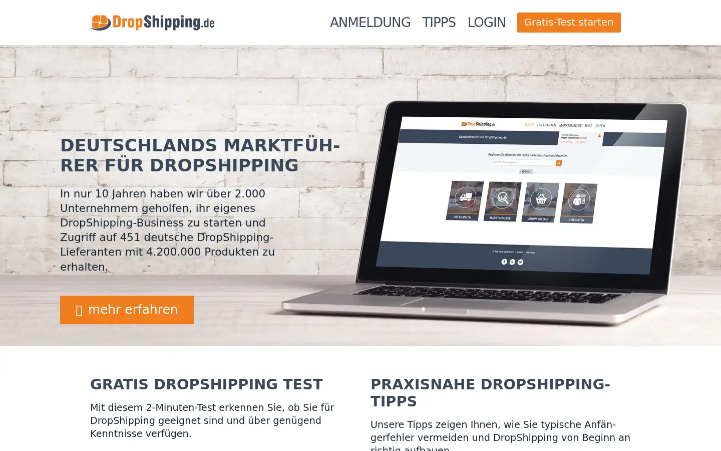 Screenshot of dropshipping.de