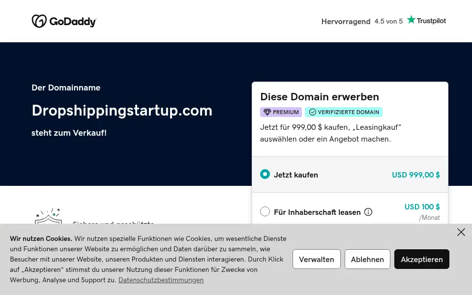 Screenshot of dropshippingstartup.com