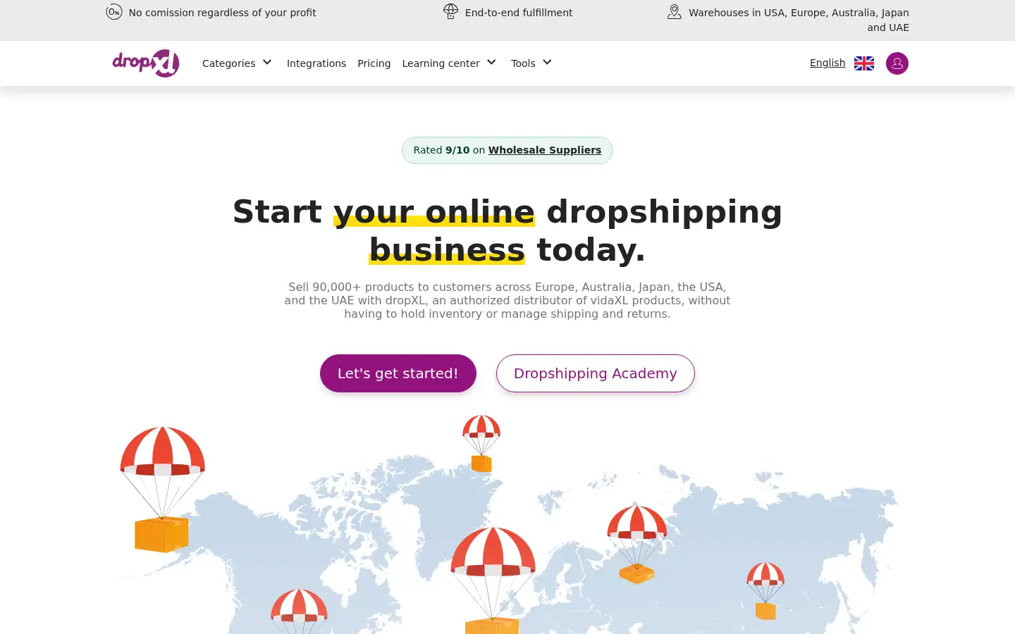 Screenshot of dropxl.com