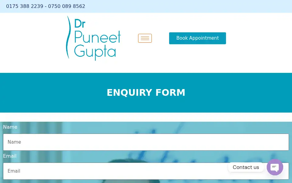 Screenshot of drpuneetgupta.co.uk