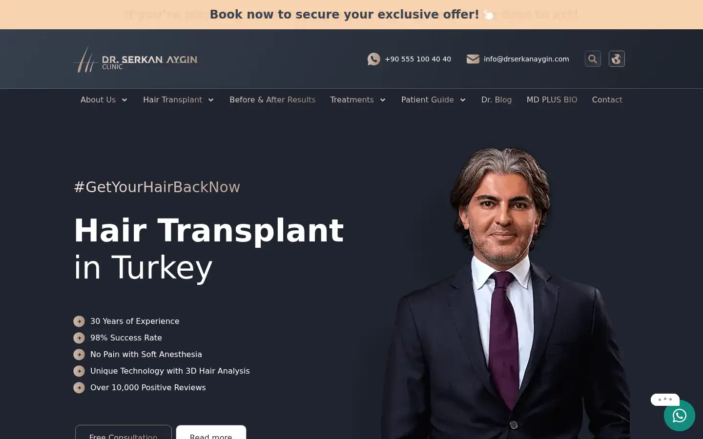 Screenshot of drserkanaygin.com