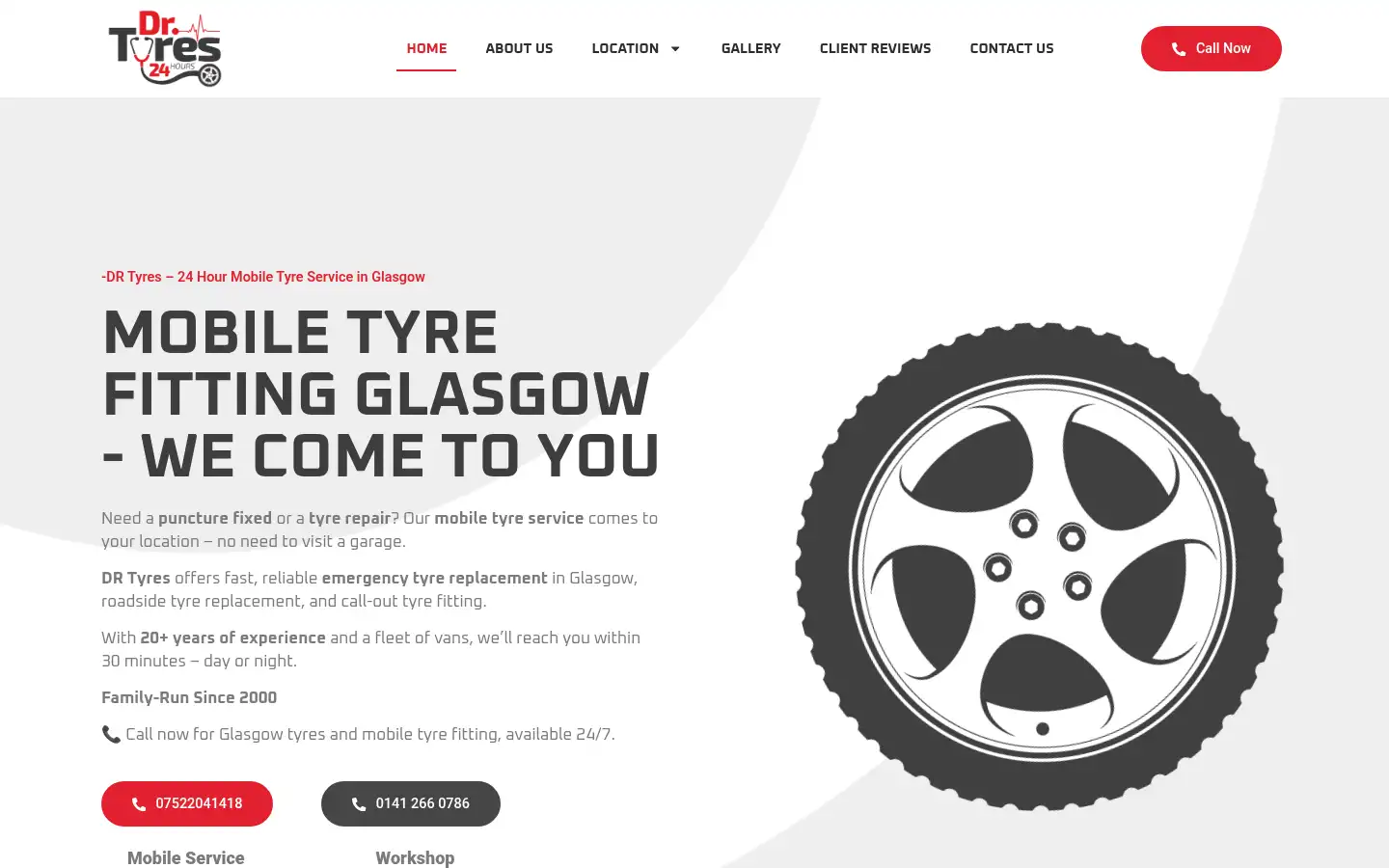 Screenshot of drtyres24hours.co.uk