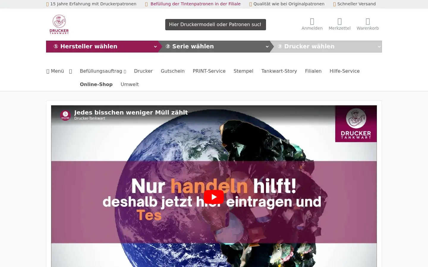 Screenshot of drucker-tankwart.de