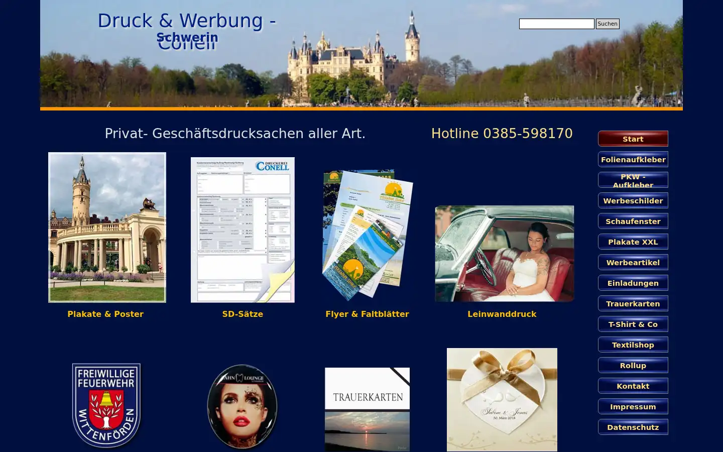Screenshot of druckerei-schwerin.de
