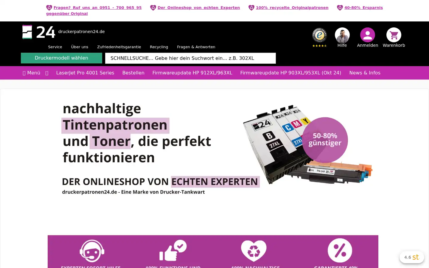 Screenshot of druckerpatronen24.de