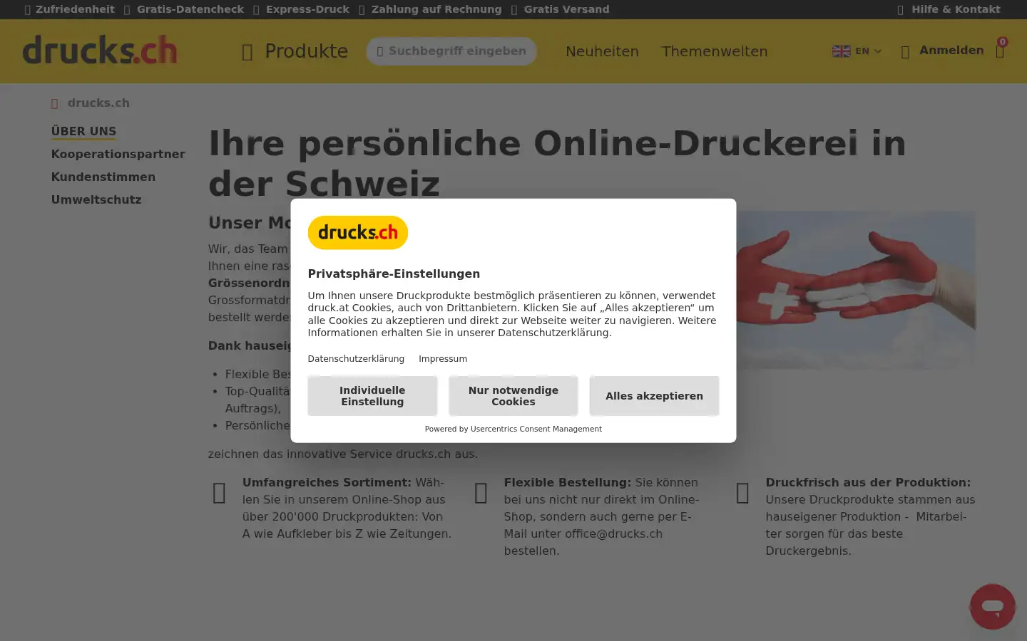 Screenshot of drucks.ch