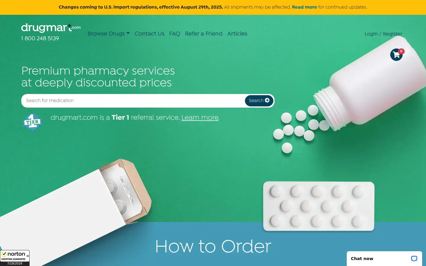 Screenshot of drugmart.com
