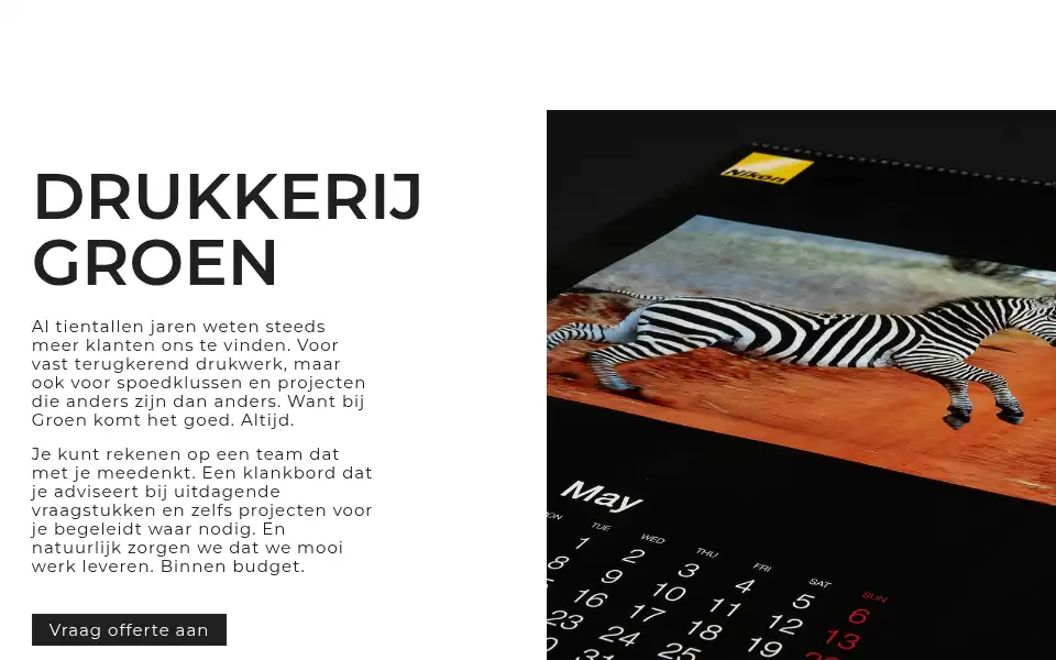Screenshot of drukkerijgroen.nl